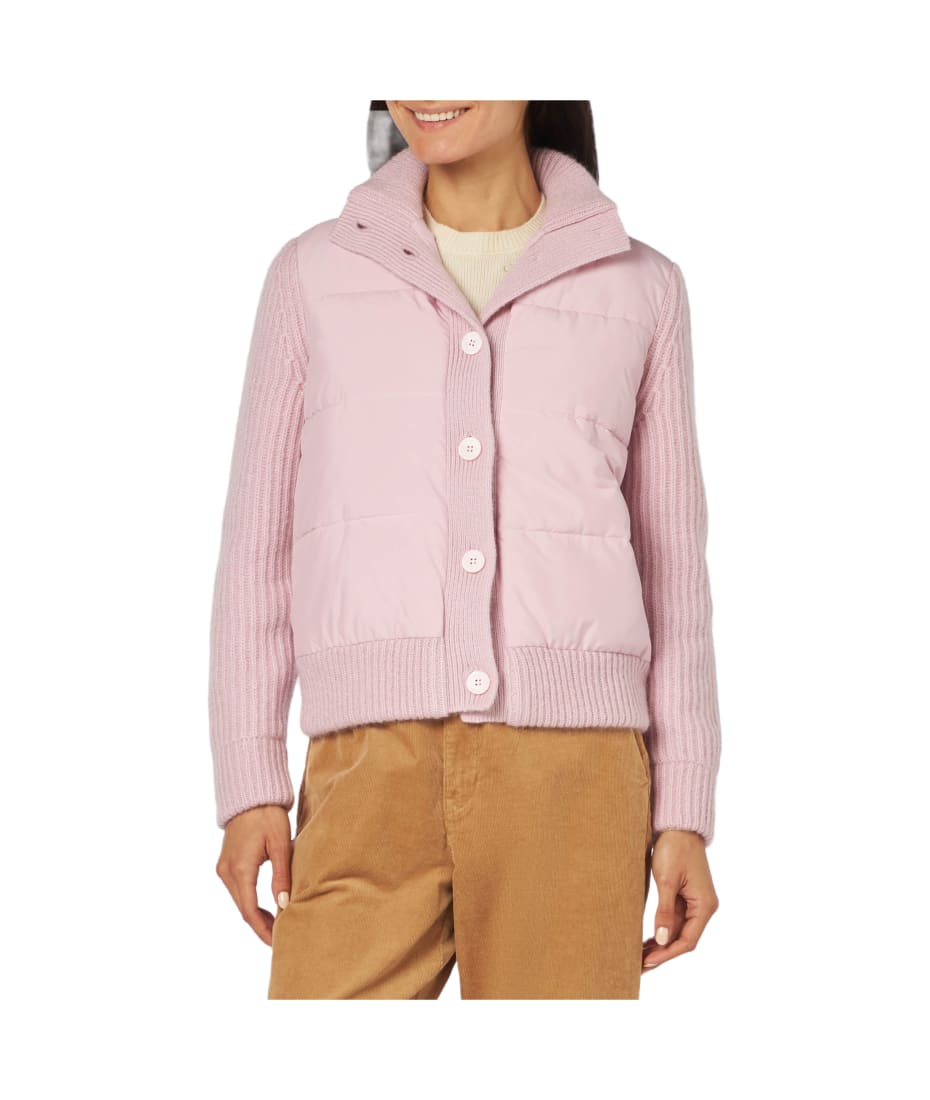 MC2 Saint Barth Woman Padded Jacket With Knitted Sleeves italist ALWAYS LIKE A SALE