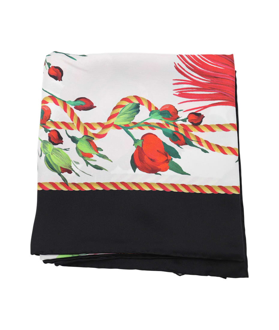 スカーフ DOLCE & GABBANA Woman Scarf White FN090RGDC4Z HD5PD DOLCE & GABBANA Scarf White Polka Dots Pattern Silk Fringes