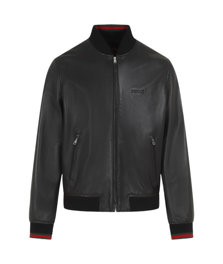 Gucci black bomber jacket shop