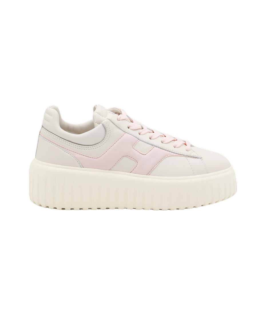 Hogan White And Pink Leather Sneakers | italist