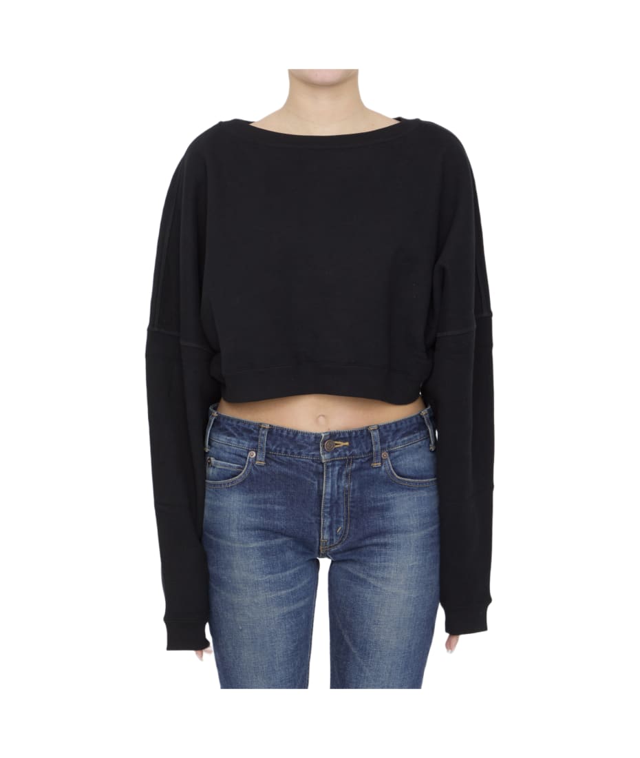 Saint laurent sales cropped sweatshirt