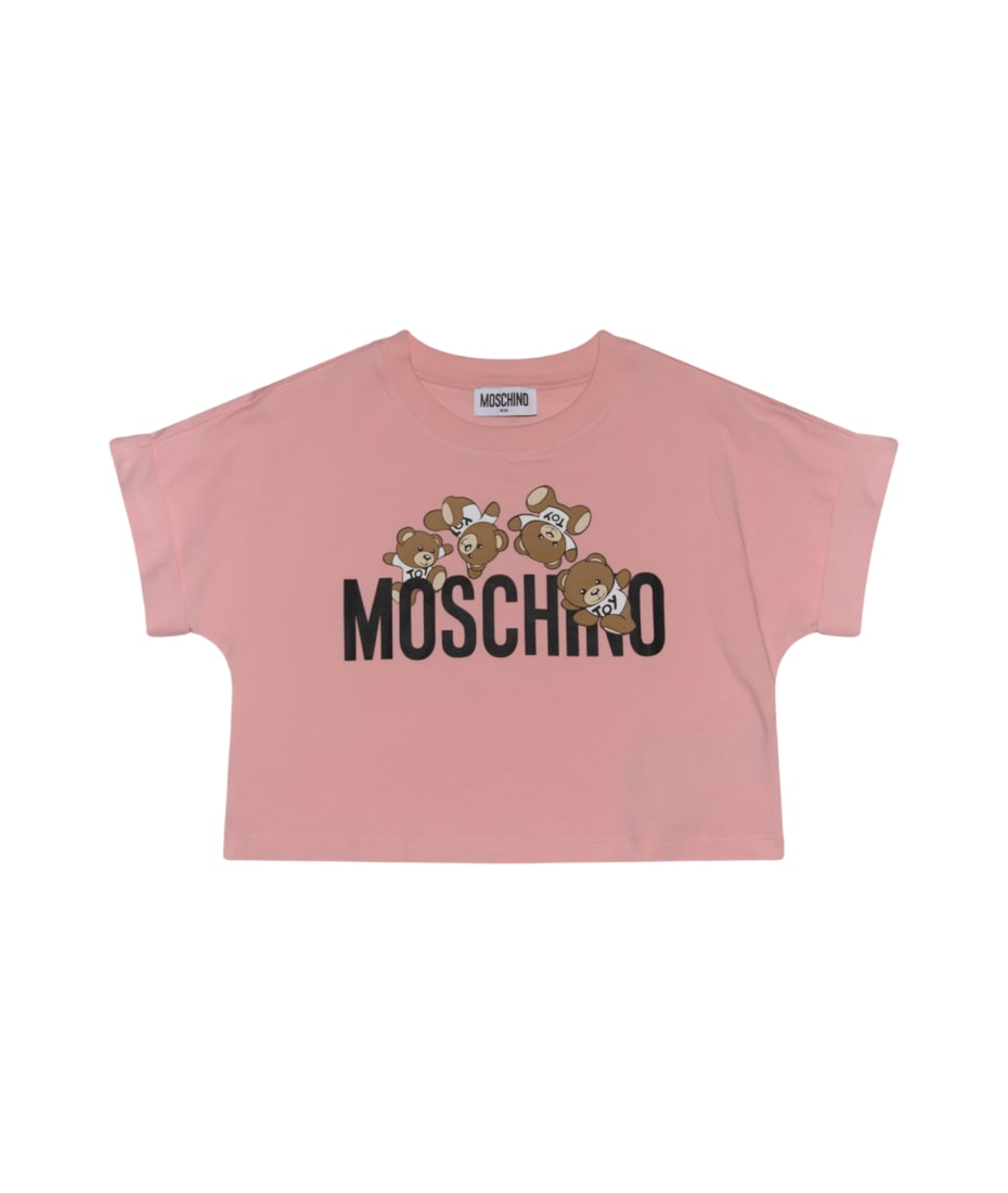 Moschino Pink Multicolour Cotton Blend T-shirt - SUGAR ROSE