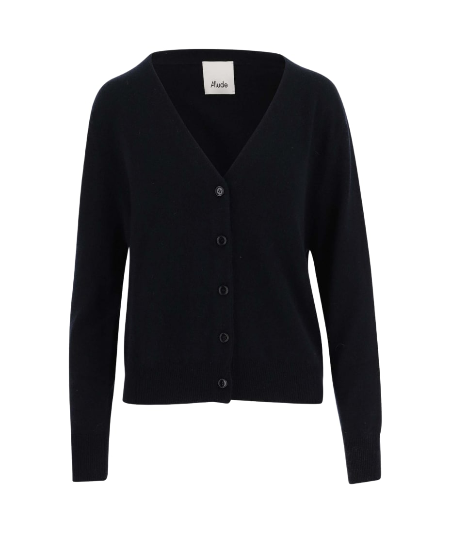 Allude Wool And Cashmere Blend Cardigan - Blue