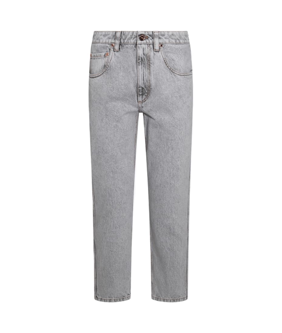デニム・ジーパン BRUNELLO CUCINELLI Woman Jeans Grey MP095P4027 C8987 Brunello Cucinelli The Square Jeans Gray | Wanan Luxury