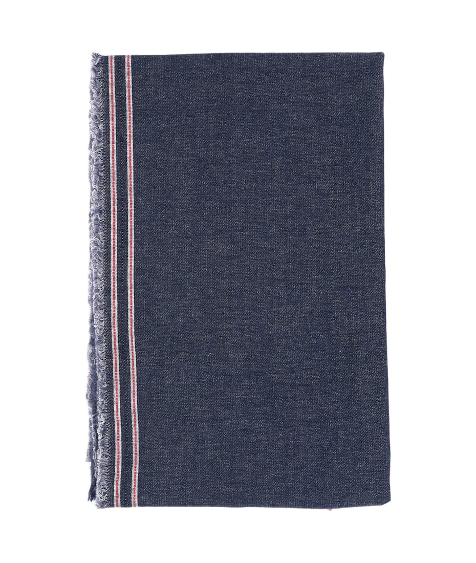 Faliero Sarti Cashmere And Silk Blend Denim Scarf | italist