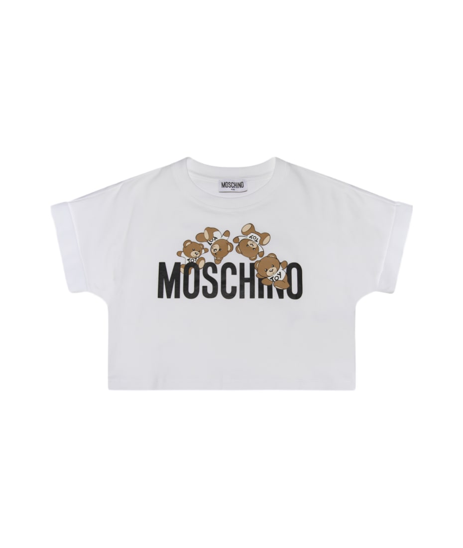 Moschino White Multicolour Cotton Blend T-shirt - White
