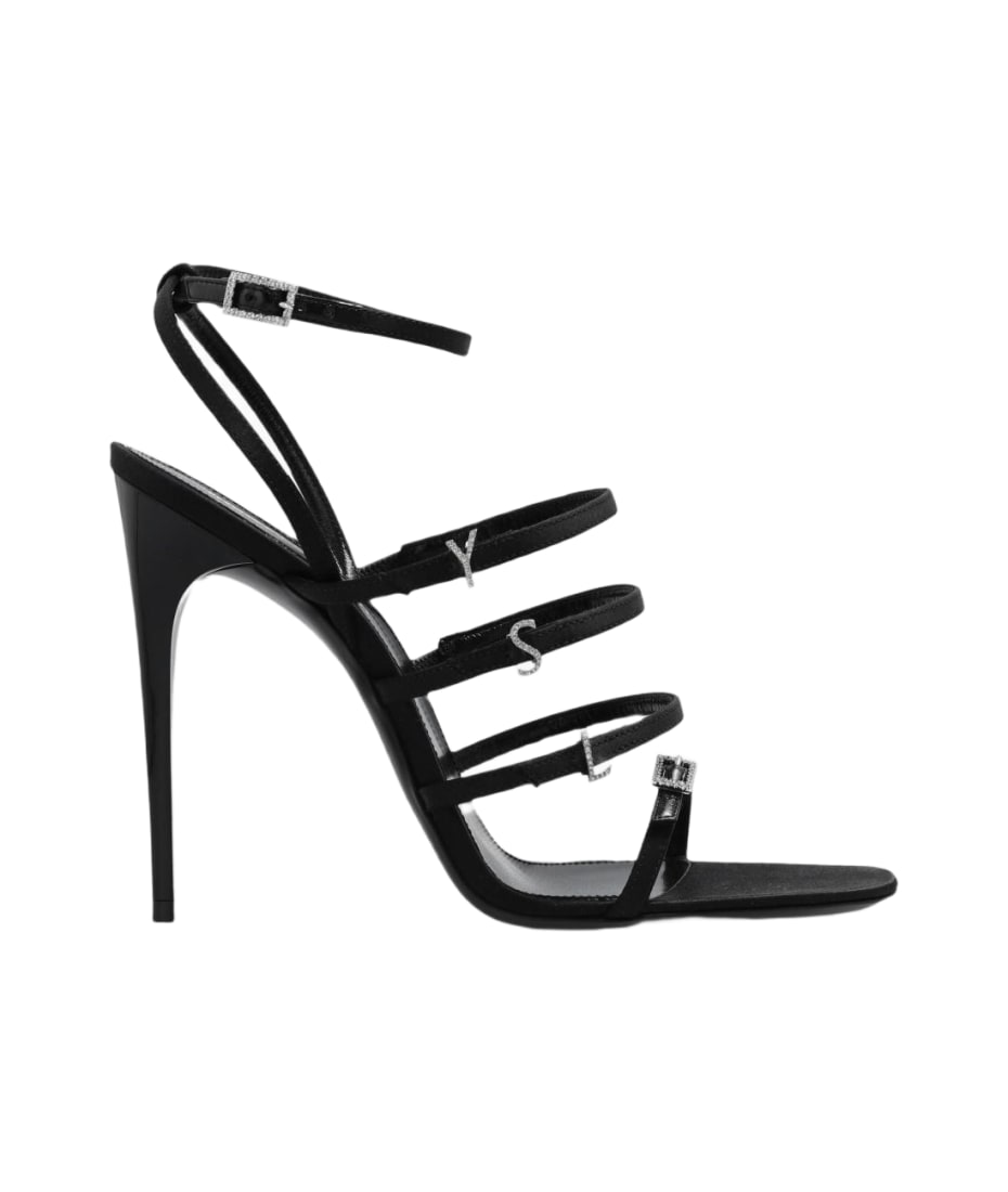 Ysl black sandal heels cheap