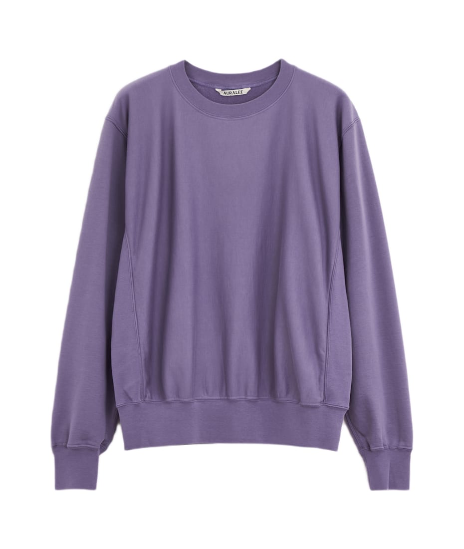 Auralee Merino Wool Boa Knit Half Zip P/O | Purple | Canoe Club
