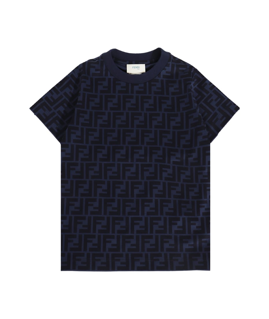 FENDI フェンディ Tシャツ・カットソー 紺 4103824S0002 Fendi Blue Cotton T-shirt | italist