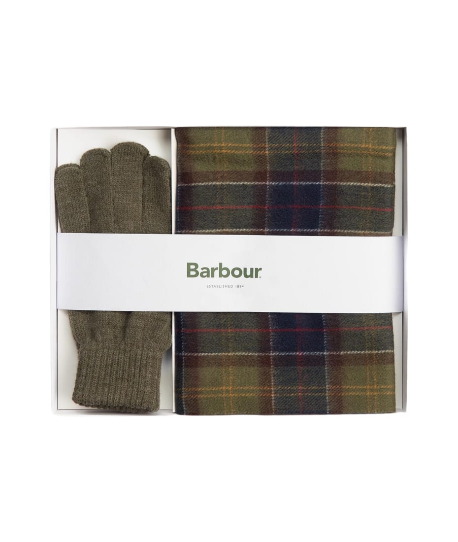 Barbour Tartan Scarf Glove Set italist