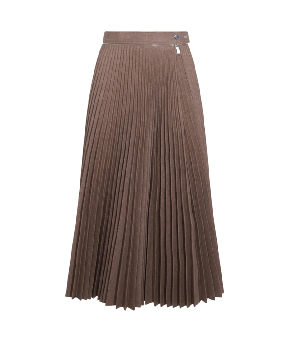 【送料&関税込】Burberry Brown Midi Wool Skirt Burberry Brown Midi Wool Skirt | italist
