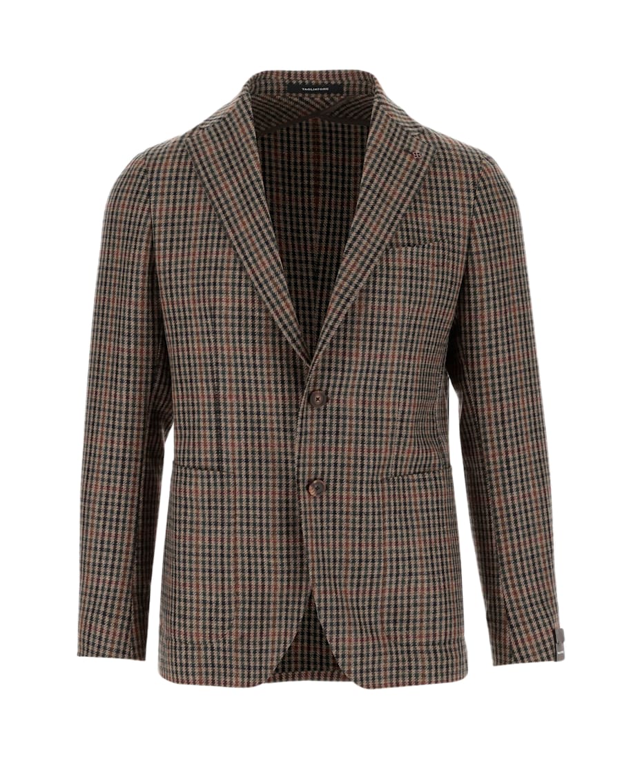 ジャケット Tagliatore Black/white wool blend single-breasted coat TAGLIATORE Black/white wool blend single-breasted coat