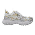スニーカー VERSACE WHITE, GREY AND GOLD-TONE CANVAS SNEAKERS Versace White, Grey And Gold-tone Canvas Sneakers | italist