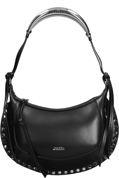 Fashion for Women Isabel Marant Oskan Moon Shoulder Bag In Black Leather