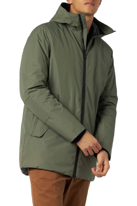 Homeware MC2 Saint Barth Man Hooded Military Green Voyager Parka Jacket