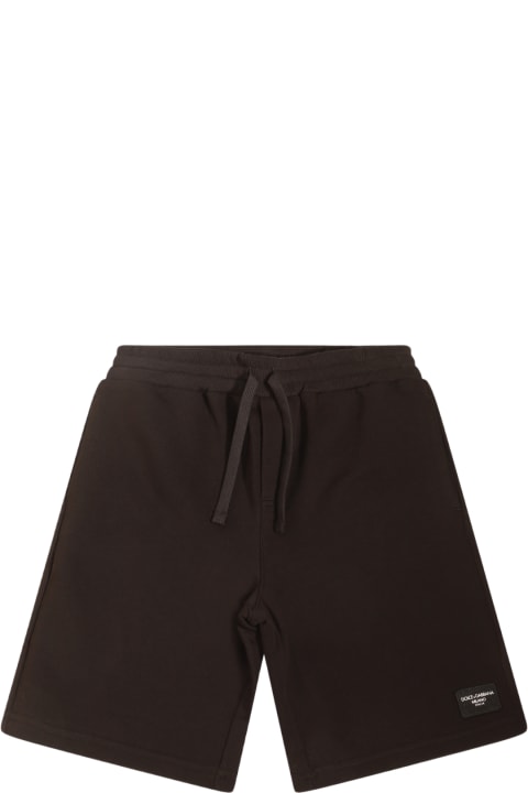 Dolce & Gabbana Bottoms for Boys Dolce & Gabbana Black Cotton Shorts