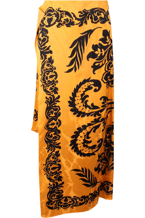 Skirts for Women Etro Asymmetric Stencil Floral Print Skirt
