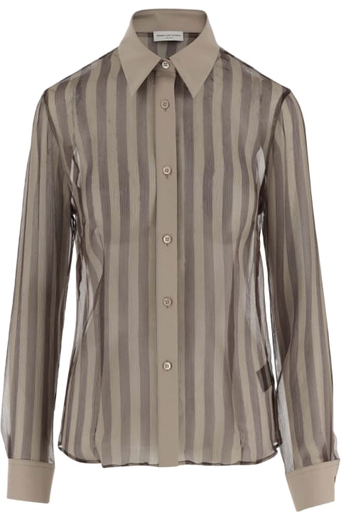 ウィメンズ新着アイテム Dries Van Noten Cotton And Silk Shirt With Striped Pattern
