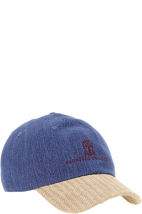 Hats Sale for Men Brunello Cucinelli Logo Embroidery Cap
