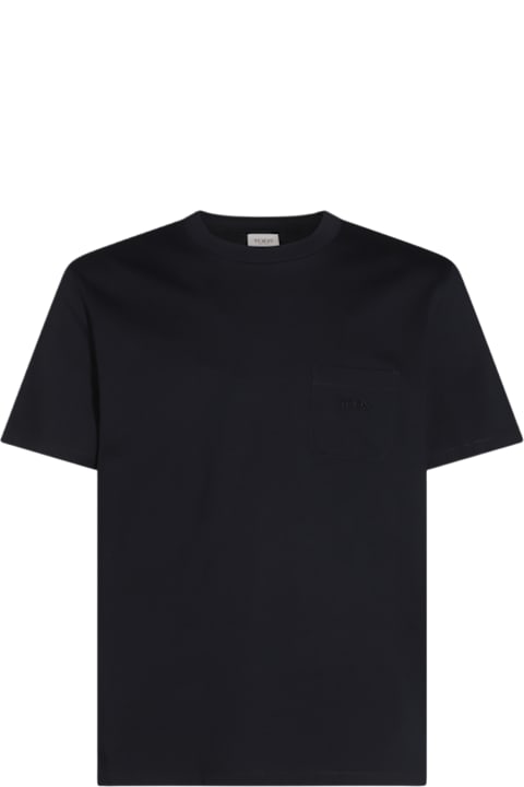 Tod's ملابس علوية لـ القسم الرجالي Tod's Blue Cotton T-shirt