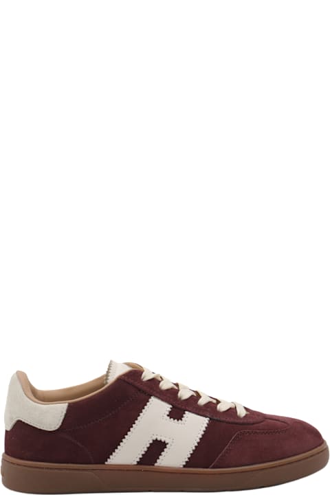 Hogan Dark Red Leather Sneakers