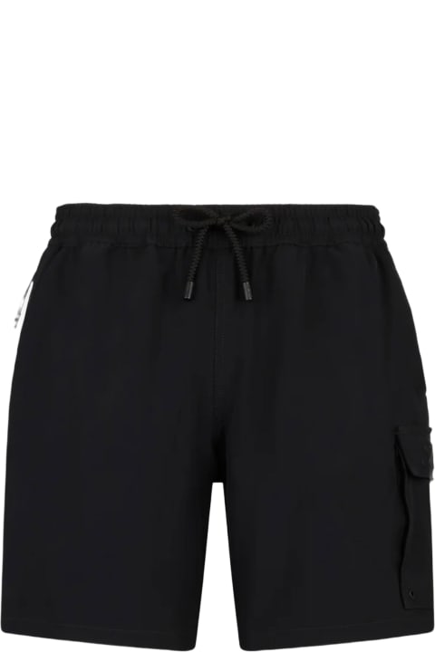 Homeware MC2 Saint Barth Man Comfort And Stretch Black Swim Shorts