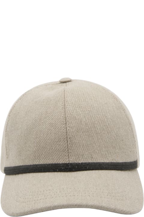 Hats for Women Brunello Cucinelli Beige Cotton Blend Cap