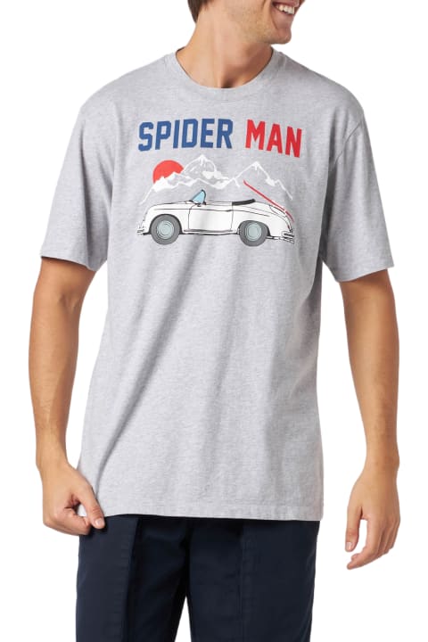 أدوات منزلية MC2 Saint Barth Man Heavy Cotton T-shirt With Spider Man And Cart Print