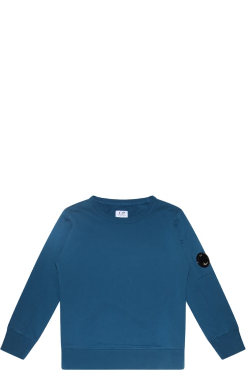 Topwear for Girls C.P. Company Blue Cotton Sweatshirt