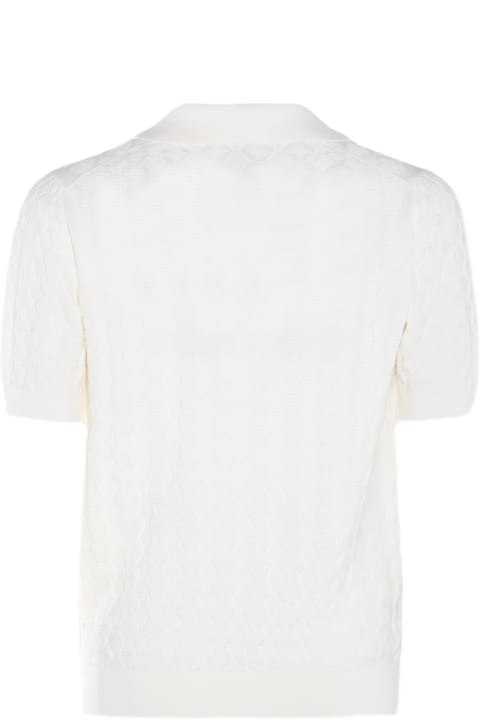 メンズ Piacenza Cashmereのトップス Piacenza Cashmere White Cotton Polo Shirt