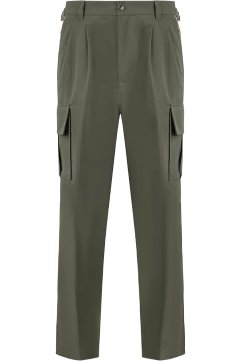 Gucci for Men Gucci Green 'cargo' Pants With Branded Details In Supreme Fabric In Cotton Man