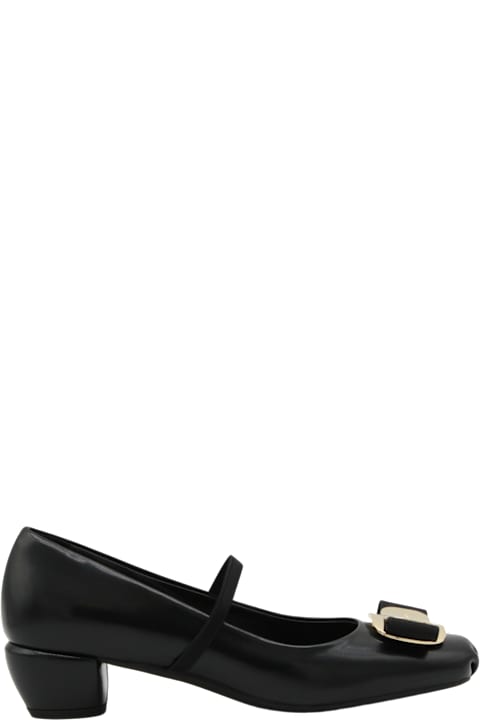 Homeware Ferragamo Black Leather Pumps