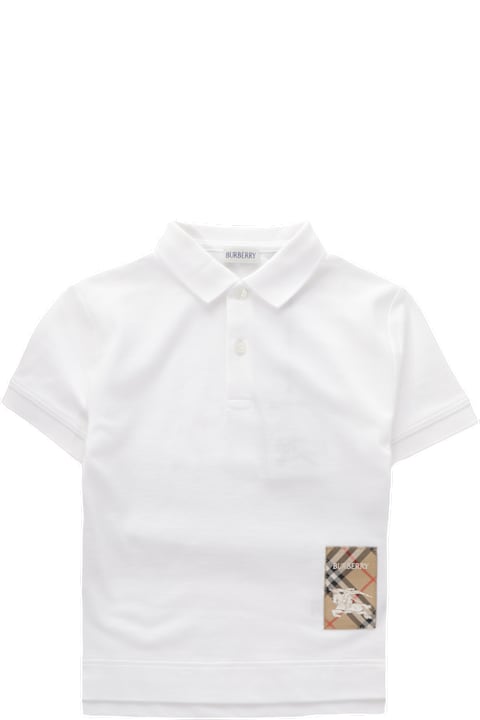 Burberry Shirts for Boys Burberry White Cotton Polo Shirt
