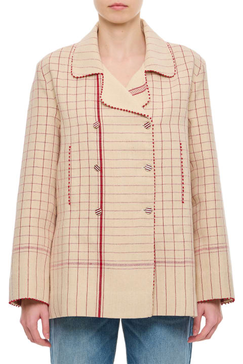 Péro Coats & Jackets for Women Péro Double Breasted Emrboidered Cotton Jacket