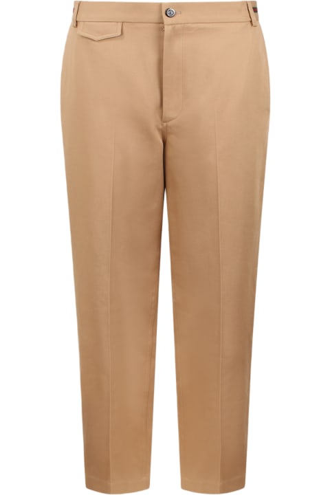 Pants for Men Gucci Web Detail Cotton Trousers