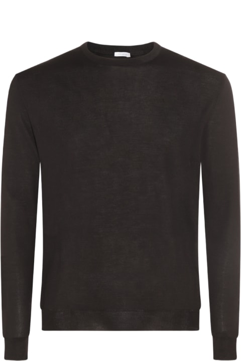 Malo سترات لـ القسم الرجالي Malo Black Wool And Silk Jumper