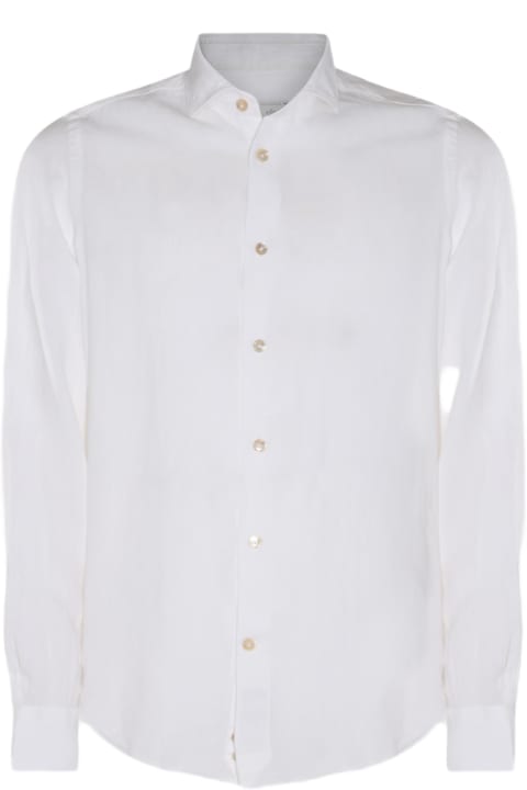 メンズ Eleventyのシャツ Eleventy White Linen Shirt
