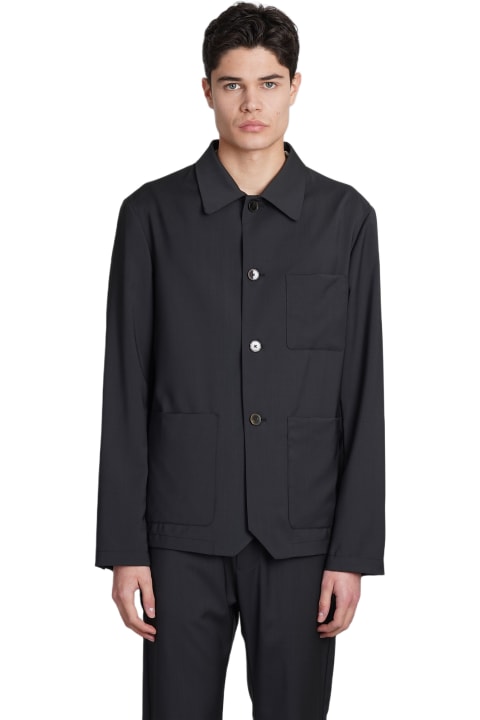 メンズ Barenaのコート＆ジャケット Barena Visal Casual Jacket In Black Wool
