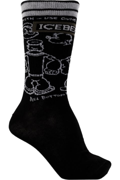Underwear for Men Iceberg Embroidered Socks