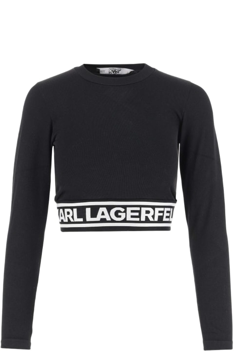 Karl Lagerfeld Topwear for Women Karl Lagerfeld Stretch Acrylic Crop Top