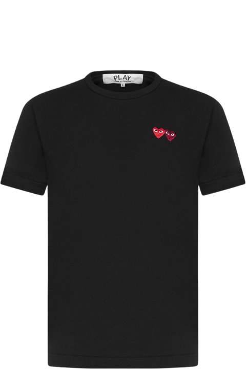 Topwear for Men Comme des Garçons Double Heart Patch Cotton T-shirt