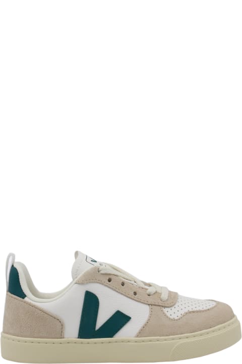 Veja Shoes for Boys Veja Multicolour And White Leather V-10 Sneakers