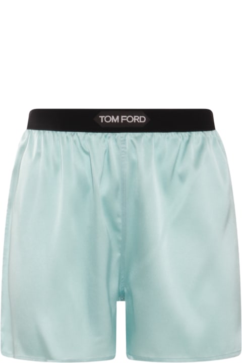 Tom Ford Kids Tom Ford Light Blue Silk Shorts