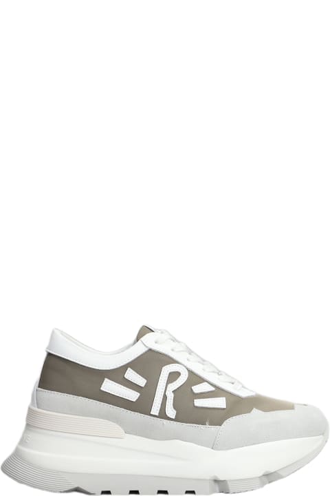 Shoes for Women Ruco Line Aki Sneakers In White Leather And Fabric
