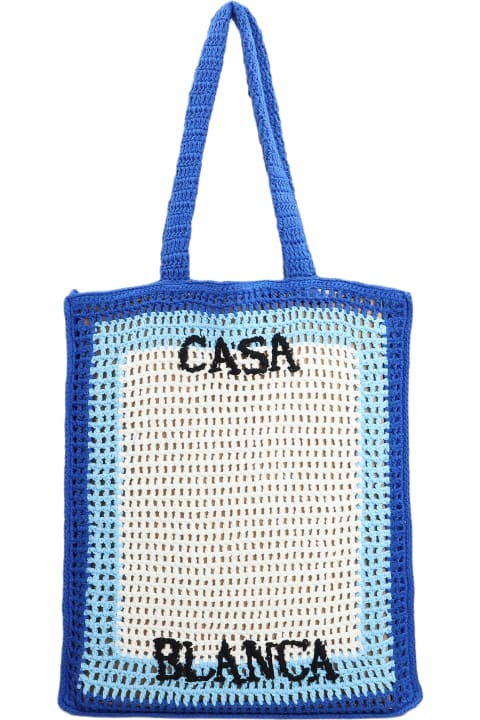 Casablanca for Women Casablanca Blue Crochet Cuzimala Shopping Bag