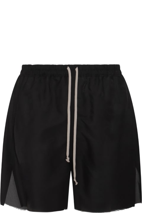 Rick Owens Pants for Men Rick Owens Black Silk Shorts