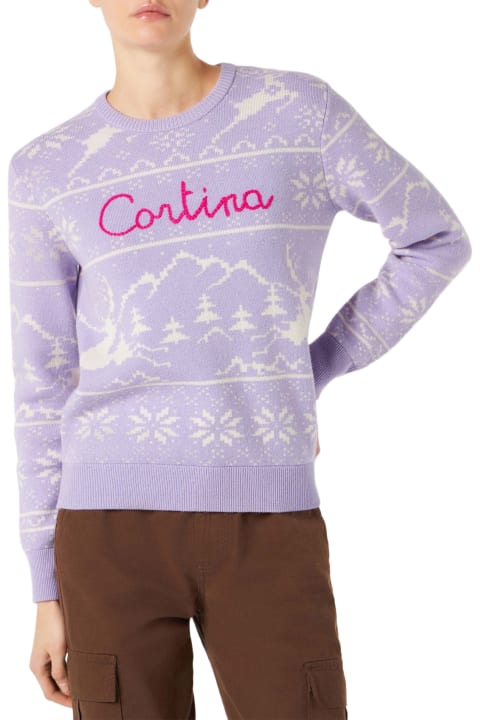 Fashion for Men MC2 Saint Barth Woman Sweater With Norwegian Print And Cortina Embroidery