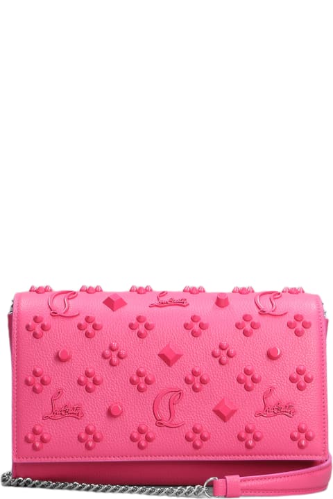 Fashion for Women Christian Louboutin Paloma Clutch Shoulder Bag In Rose-pink Leather