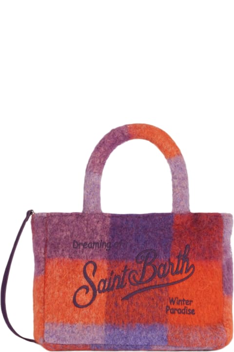 Homeware MC2 Saint Barth Soft Wooly Clarine Handbag With Check Pattern