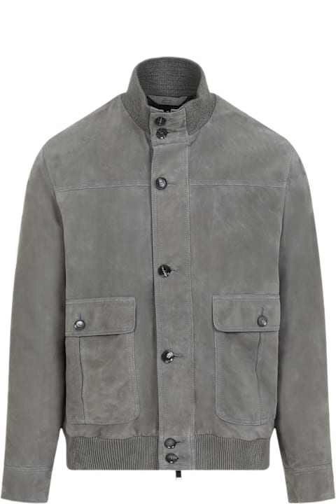Brioni Coats & Jackets for Men Brioni Suede Leather Blouson